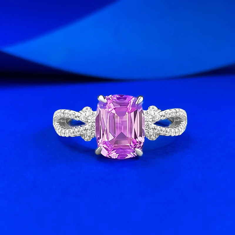 S925 silver ring 7 * 9mm cubic zirconia bow design with a girlish feel, daily jewelry