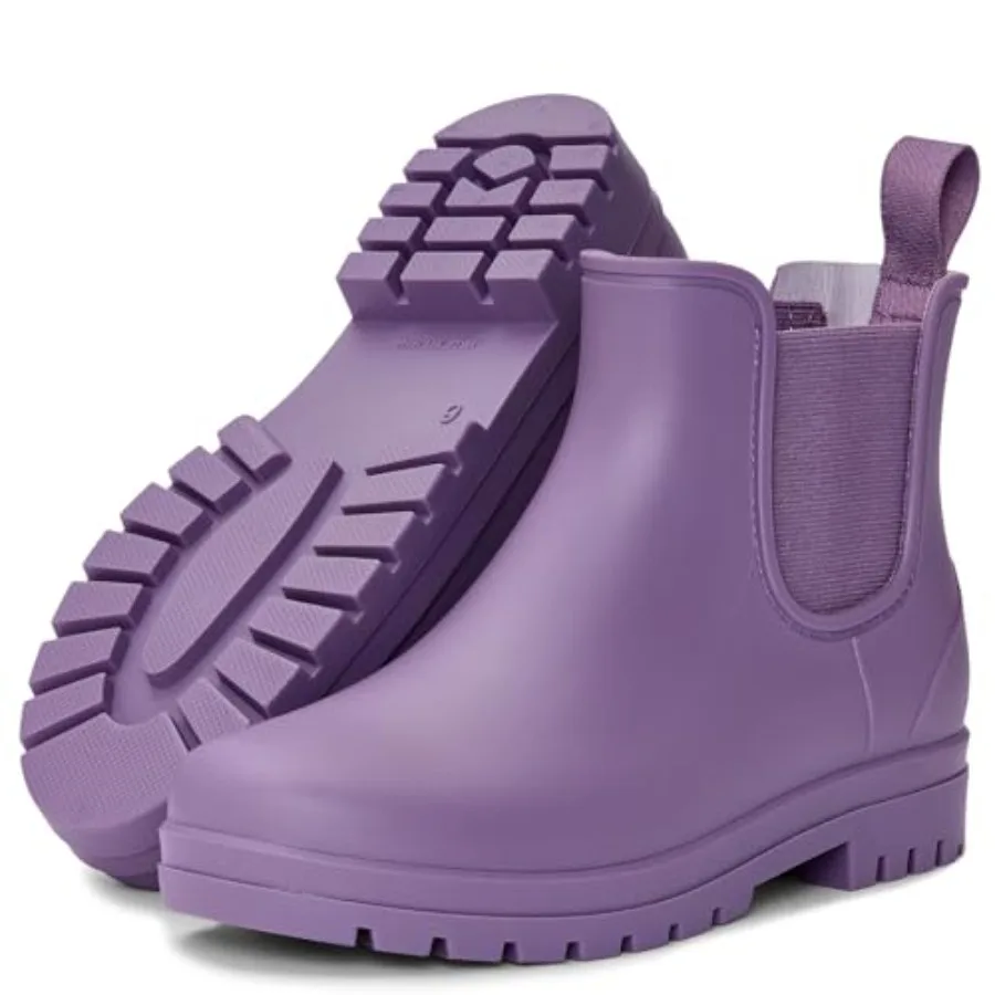 

Short Rain Boots for Women Fashion Waterproof Chelsea Boots Ankle Non-Slip Matte Rubber Boots Lightweight Outdoor Garden Shoes