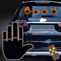 Funny Car Middle Finger Light with Remote – Road Rage Warning Amber Brake Light | Gesture Signal Light for Auto, Easy Install