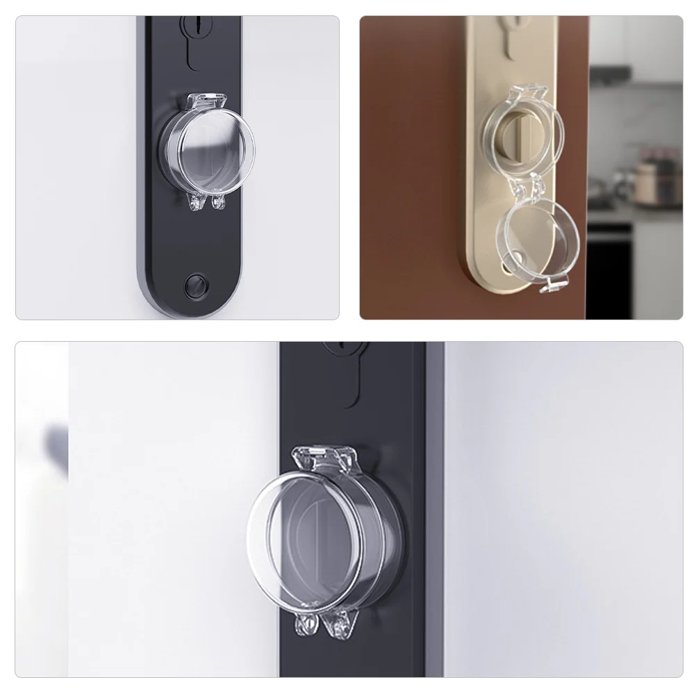 4 قطعة قفل باب أمان الطفل واضح Babyproof غطاء مقبض الباب لا أدوات المطلوبة سهلة التركيب للخزائن موقد أقفال أدراج المنزل #5