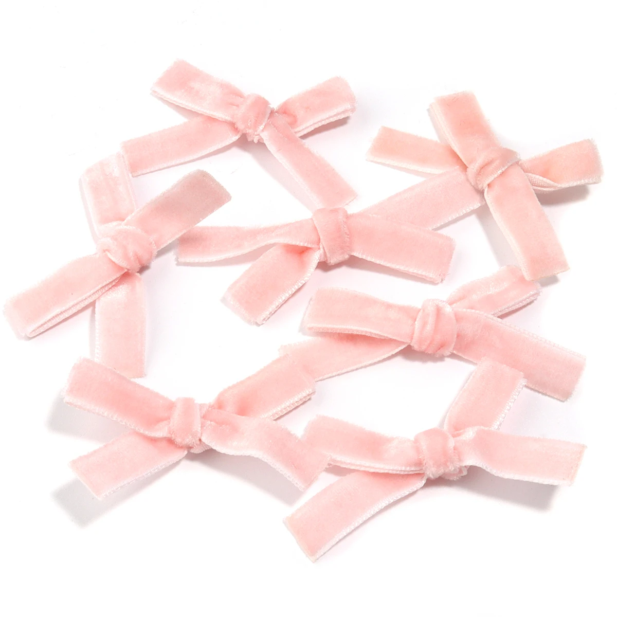 10Pcs/Pack Colored Ribbon Bows Small Size Single Layer Flocking Ribbon Bow Flower Craft Decoration Handwork DIY Party Decoration