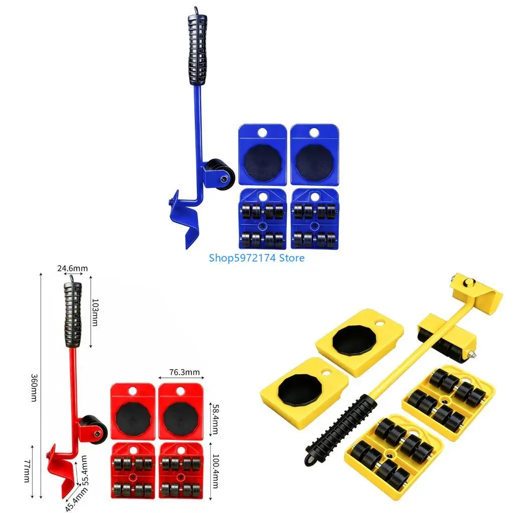 Y3NB Set Of 5 Sturdy ABS Furniture Rollers For Easy Transportation Of Heavy Items