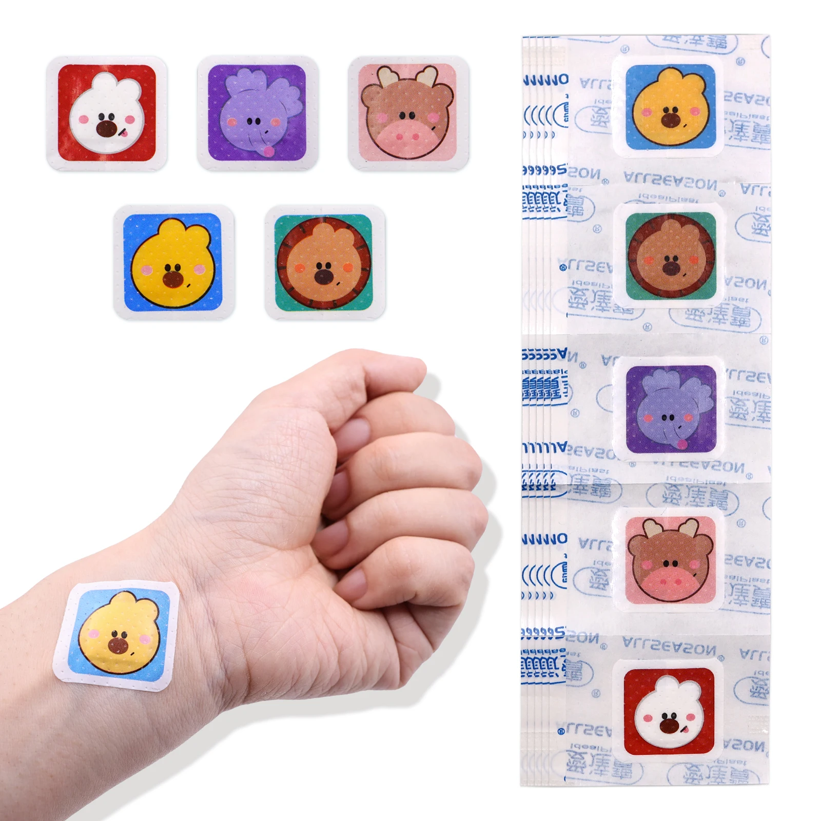 NEW 100pcs Cartoon Round Band Aid for Children Kids Skin Vaccine Injection Hole Patch Wound Plaster Waterproof Adhesive Bandage