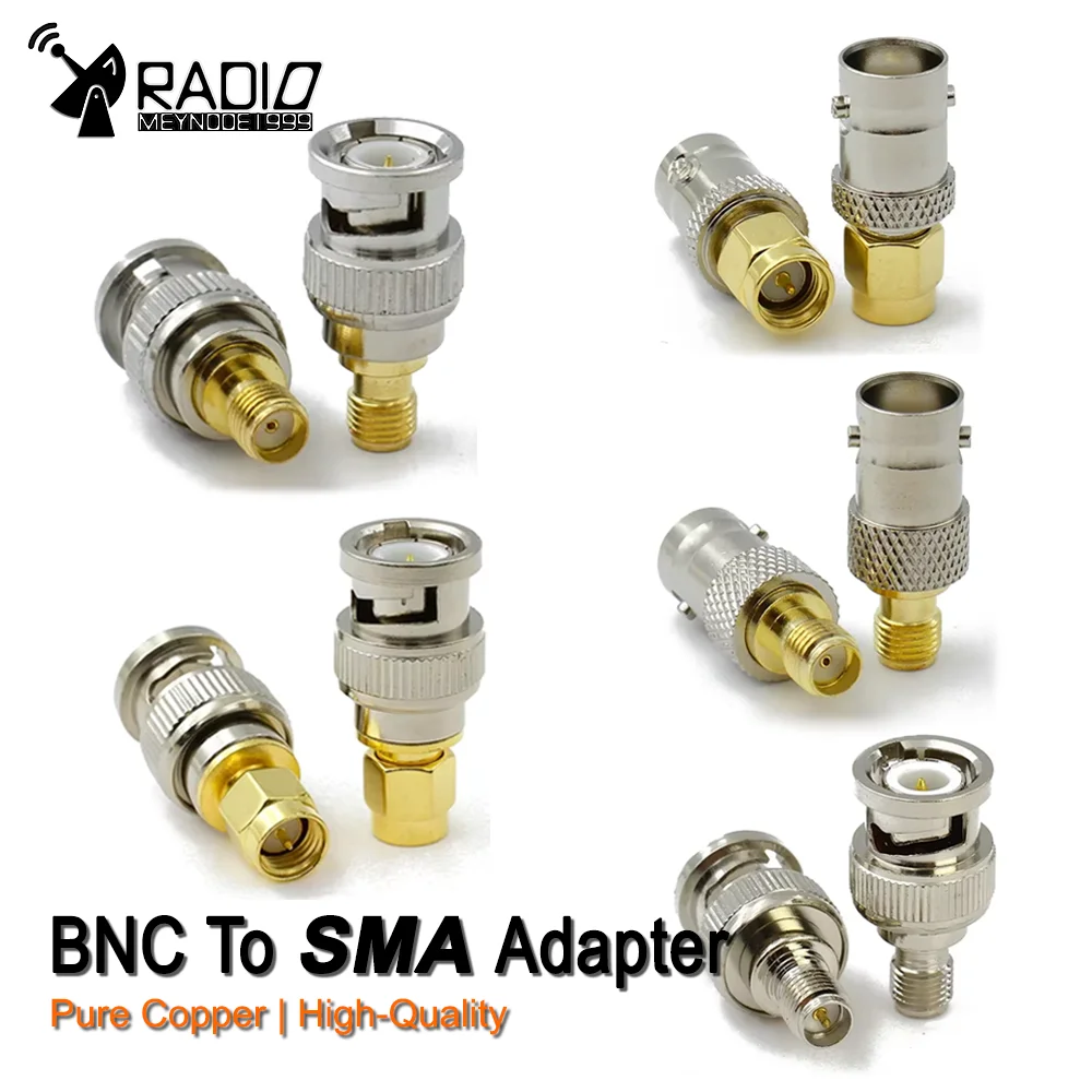 BNC Male Female to SMA Connectors Q9 BNC to SMA RF Coax Coaxial Adapter RP-SMA Straight Convector for SDR CCTV Camera Scanner
