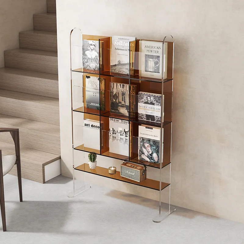 floor-to-ceiling reading bookshelf, living room shelf, simple display rack, newspaper storage, light luxury magazine rack,
