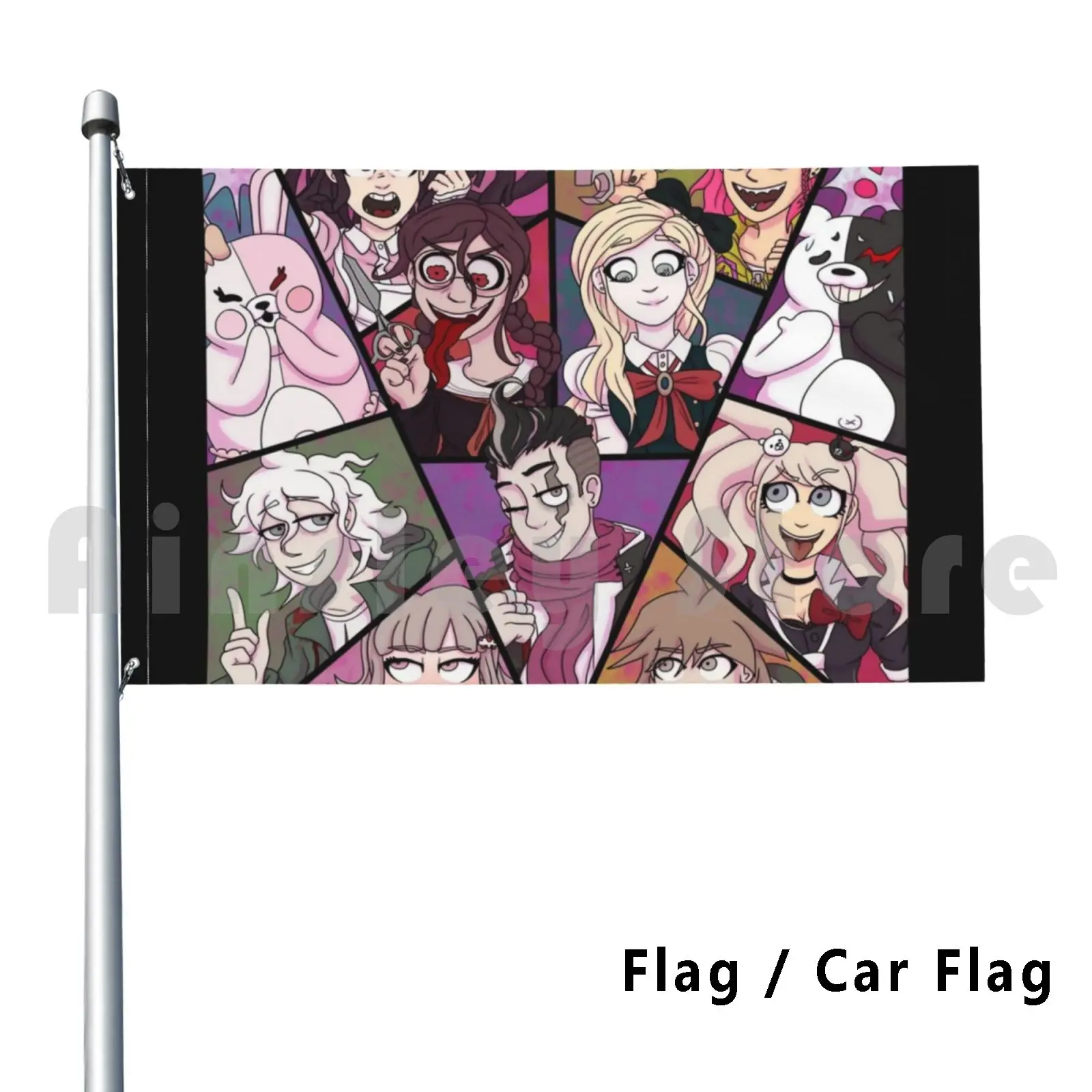 Danganronpa 1&2 Poster ( Blood Splatter ) Outdoor Decor Flag Car Flag Danganronpa Makoto Naegi Sonia Nevermind