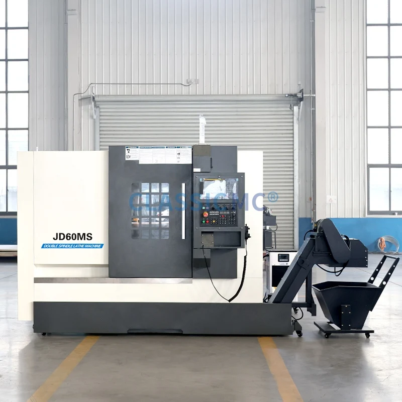 JD60MS Twin Spindle CNC Slant Lathe for Hydraulic Mini Connectors High-efficiency One-pass Turning