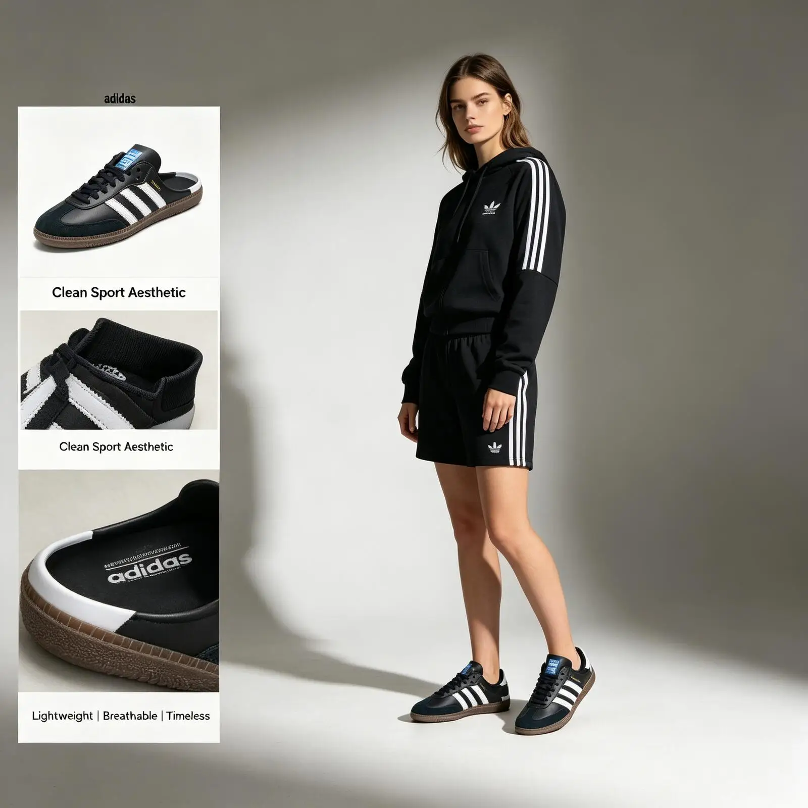 Adidas Classic Lifestyle Sneakers White Black Stripes Breathable Mesh Upper Lightweight Cushion Casual Walking Training Shoes