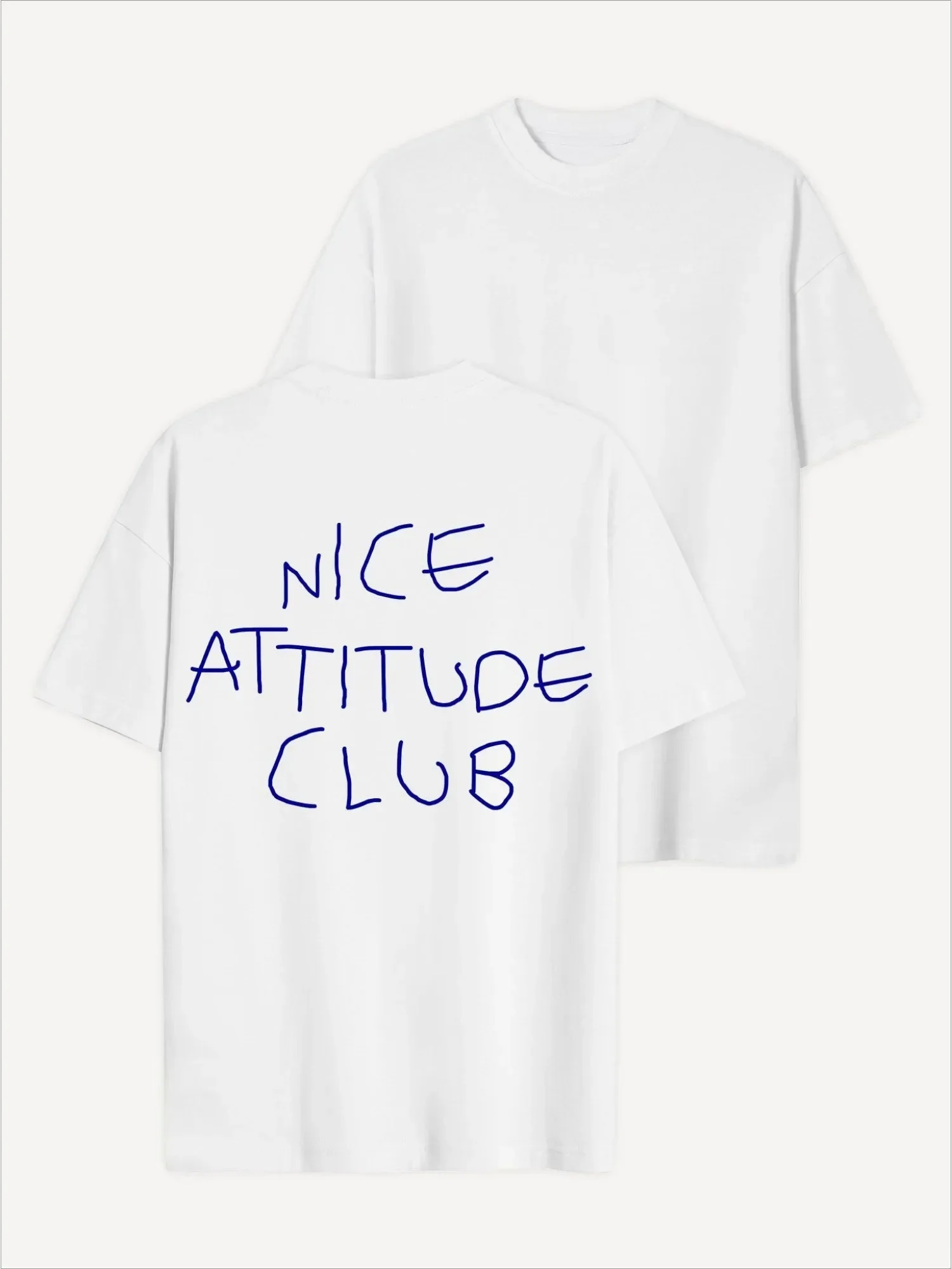 Nice Attitude Club Print T-Shirt Men Women Simple Trendy Aesthetic Casual Cotton Short Sleeve Loose Tee Tops