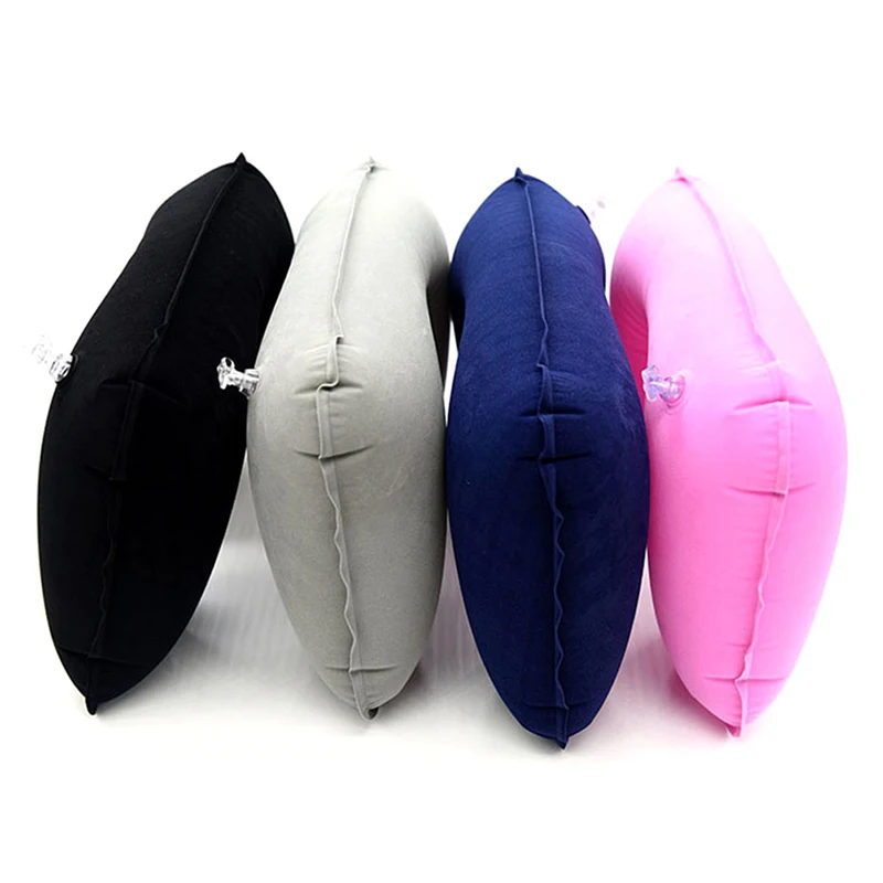 Press the inflatable pillow travel outdoor U-shaped pillow neck pillow nap pillow milk silk inflatable pillow