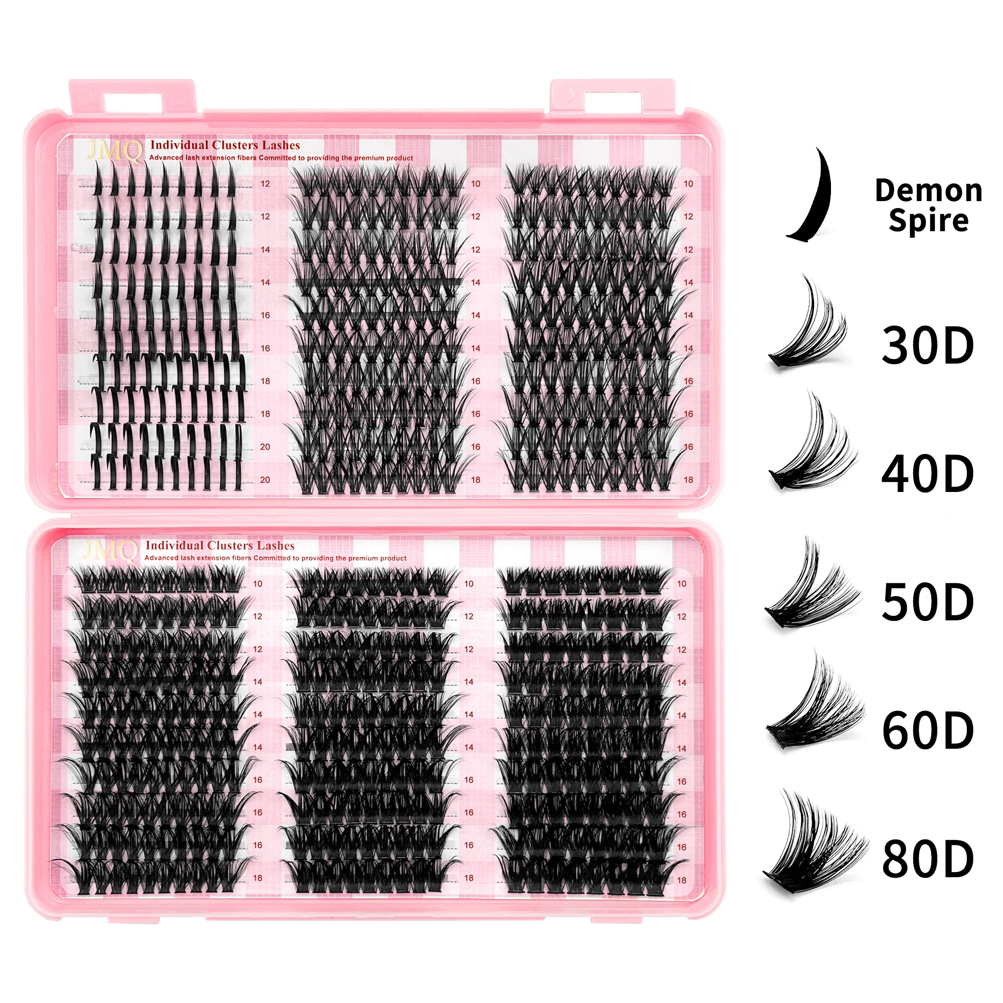 LAKANAKU 168 Fans Diy Cluster Lashes Cat Eye Lashes Unsichtbares Band Premium Mink Manga Lash Clusters