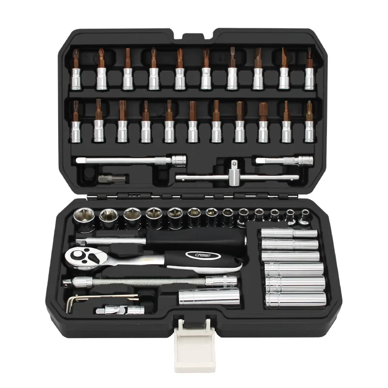 

Socket toolbox kit repair 53 pc/set small flying ratchet quick wrench repair car multifunctional small sleeve combination