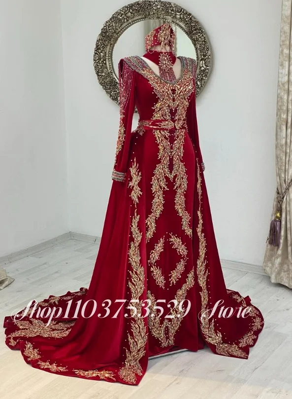 

Роскошное этническое вечернее платье на заказ Бальное платье в этническом стиле с кристаллами и бисером, аппликация, вышитые вечерние платья