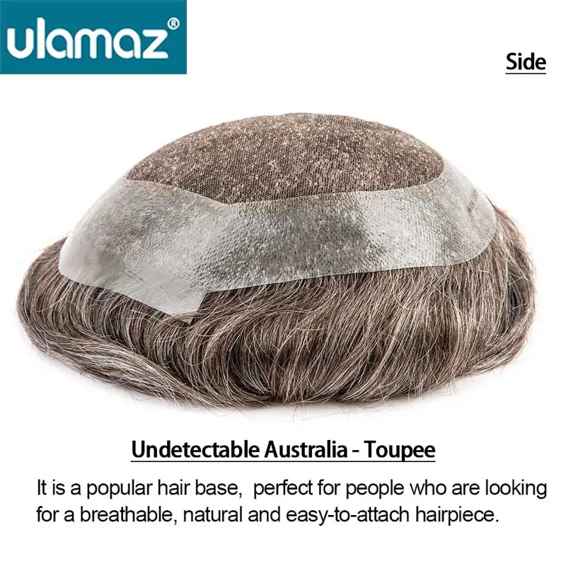 Swiss Lace Male Hair Prosthesis Australia Toupee Wig For Men Invisible Base Hair System Natural Wigs Human Hair 6 Inch Man Wig