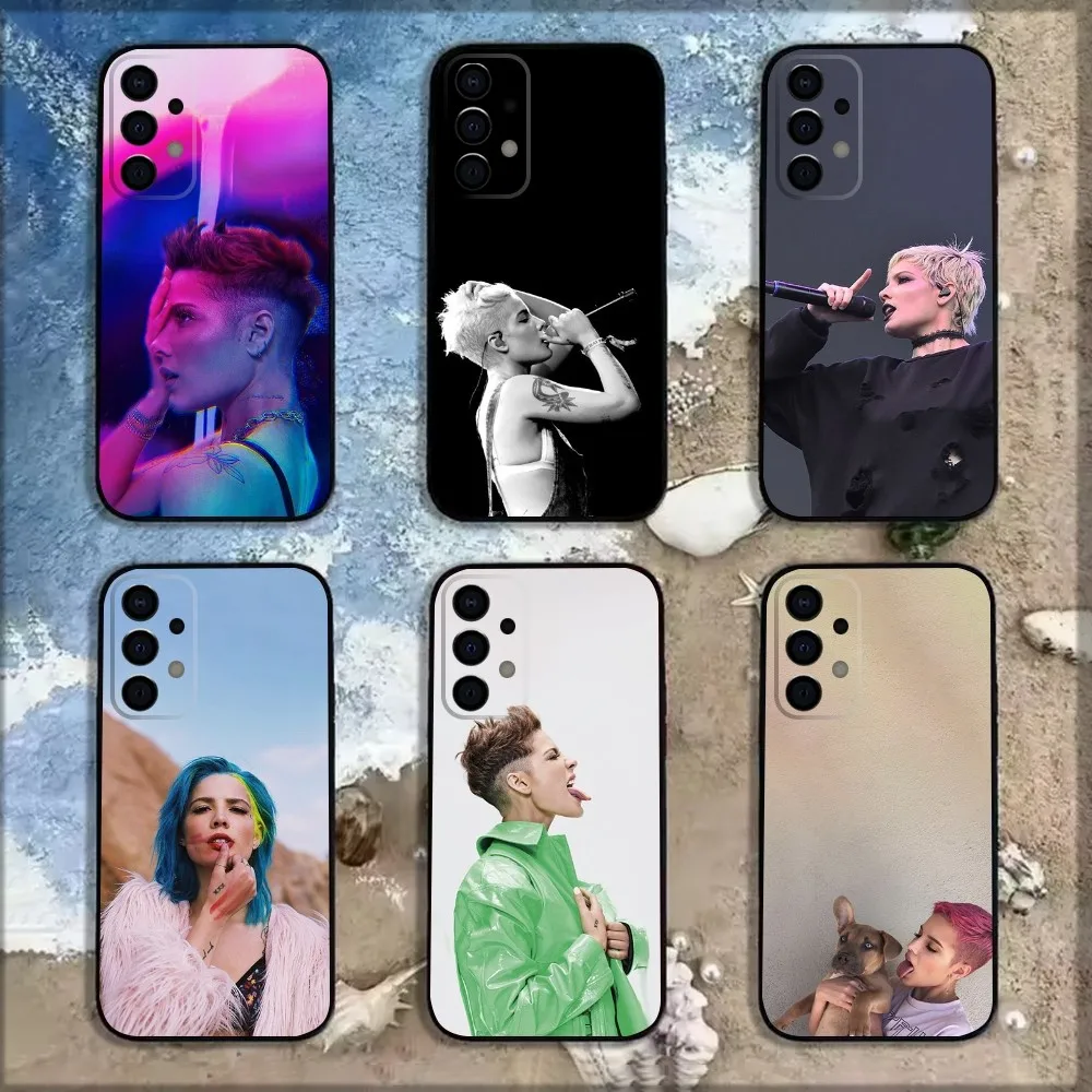 Singer H-Halsey Phone Case For Samsung Galaxy A13,A21s,A22,A31,A32,A52,A53,A71,A80,A91 Soft Black Shell