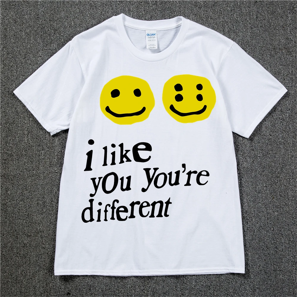 19SS CPFM XYZ Tshirt Graffiti Smile Face CPFM.XYZ W.W.C.D I LIKE YOU Kanye West Hip Hop Streetwear TEE CPFM T-shirts Men Women