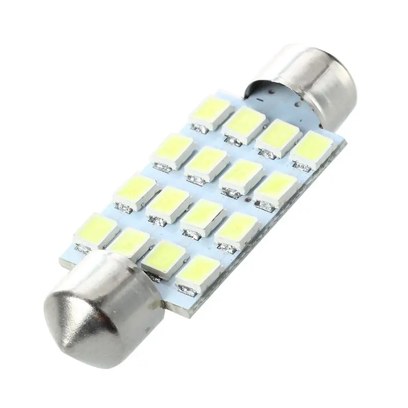 A19F-30 PCS 16 Torpedo Car Bulb LED SMD 3528 42 Mm - White
