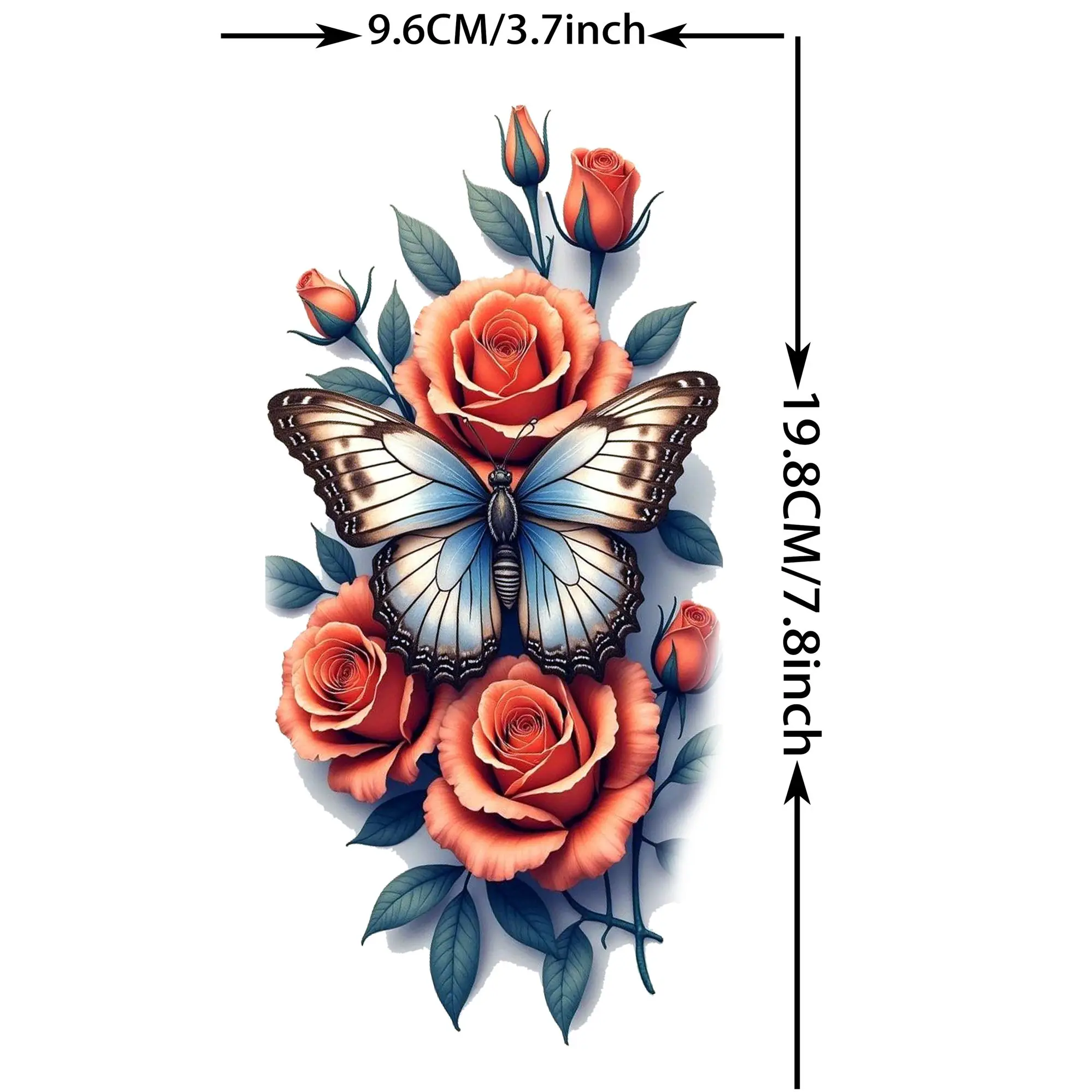 1 Arkusz Tatuaży Tymczasowych Akwarelowych Motyl Tygrys Lis Dla Kobiet Wodoodporne Tatuaże na Ciało Plecy Realistyczne Fałszywe Tatuaże Naklejki