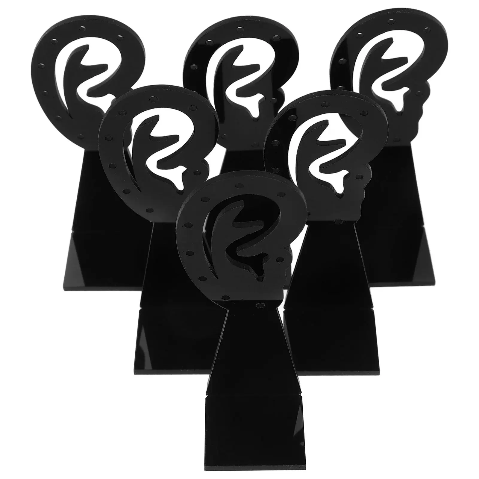 6Pcs Ear-Shaped Earring Display Stand Plastic Jewelry Organizer Stand for Store Desktop Display Elegant Stable Earring Holder