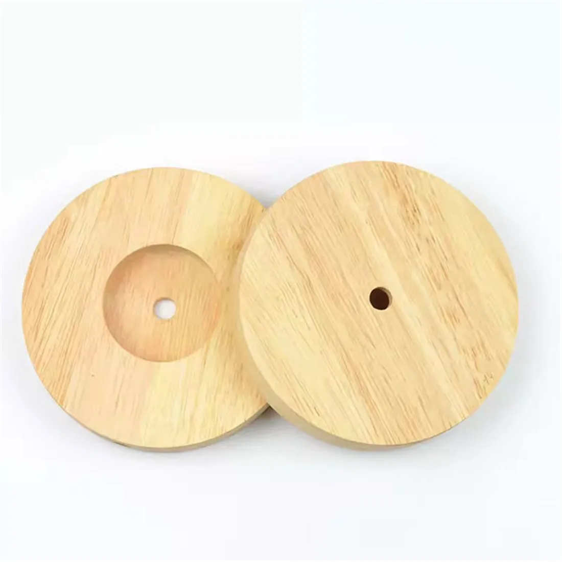 Modern Wooden Lamp Base, Round 100mm 120mm 150mm Solid Wood Display Lamp Base Light Parts Stand for DIY Table Lamp