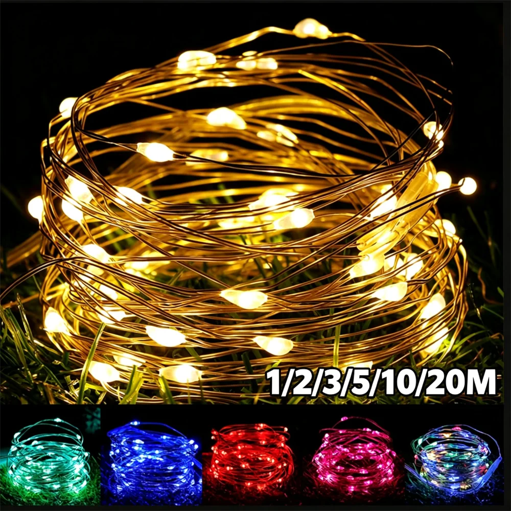 1/2/3/5/10/20M LED Lights Copper Wire String Lights USB Garland Fairy Lighting Strings for Holiday Christmas Party Decoration