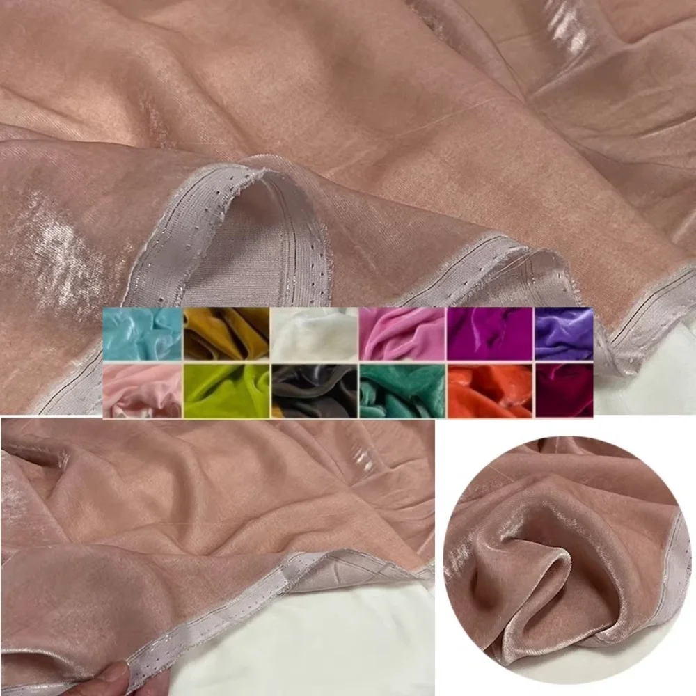 

Однотонная натуральная шелковая бархатная ткань из тутового шелкопряда для платьев чонсам, широких брюк, пошива одежды, рукоделия, ткань на метры