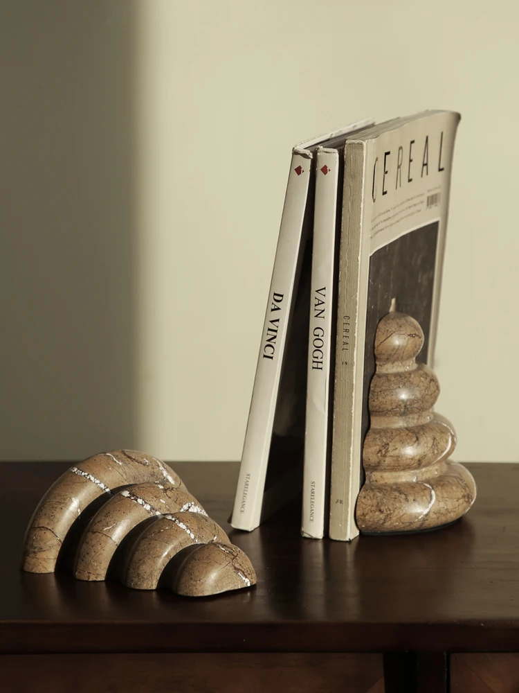 Imagem -05 - Indiano Marble Bookends para Prateleiras Pesados Porta-livros de Pedra Decorativos Luxo Livros cd Videogames