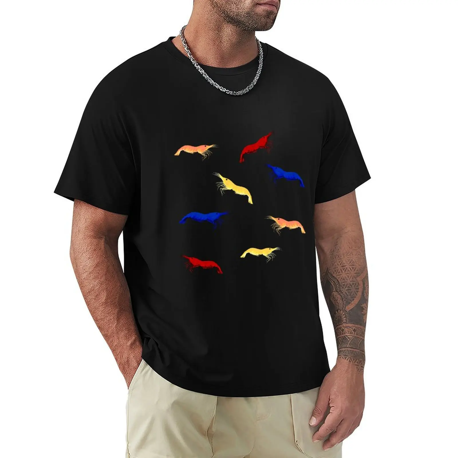 Camiseta informal de manga corta para el día a día de Cherry Shrimp Neocaridina Breeders Aquarium Fish Keepers