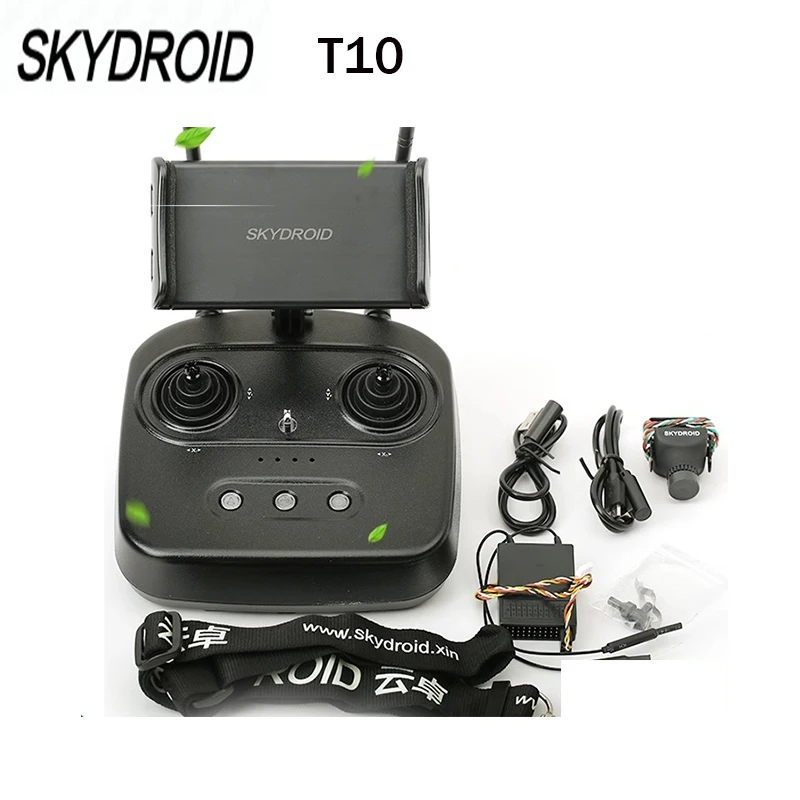 Over 10KM Distance Skydroid T10 2.4GHz 10CH FHSS Transmitter with R10/R10 Mini Receiver and Camera Support S.BUS PPM PWM