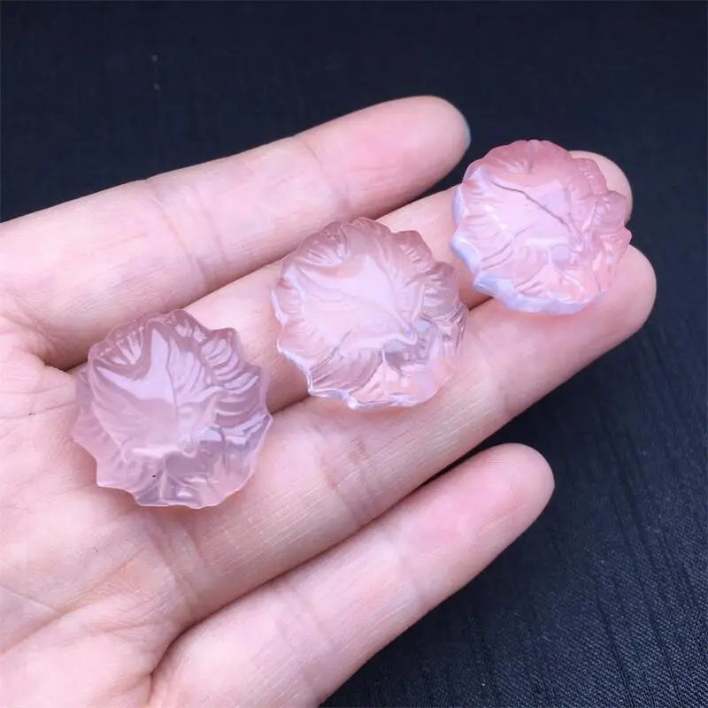 5PCS Natural Rose Quartz Nine-tailed Fox Pendant Reiki Healing Gemstone Home Room Decoration Ornament Christmas Gift 17-21MM