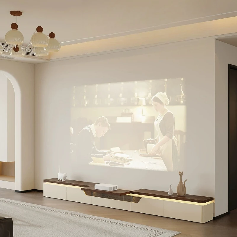 TV cabinet floor-to-ceiling living room household medieval cream wind advanced TV cabinet ultra-narrow and thin