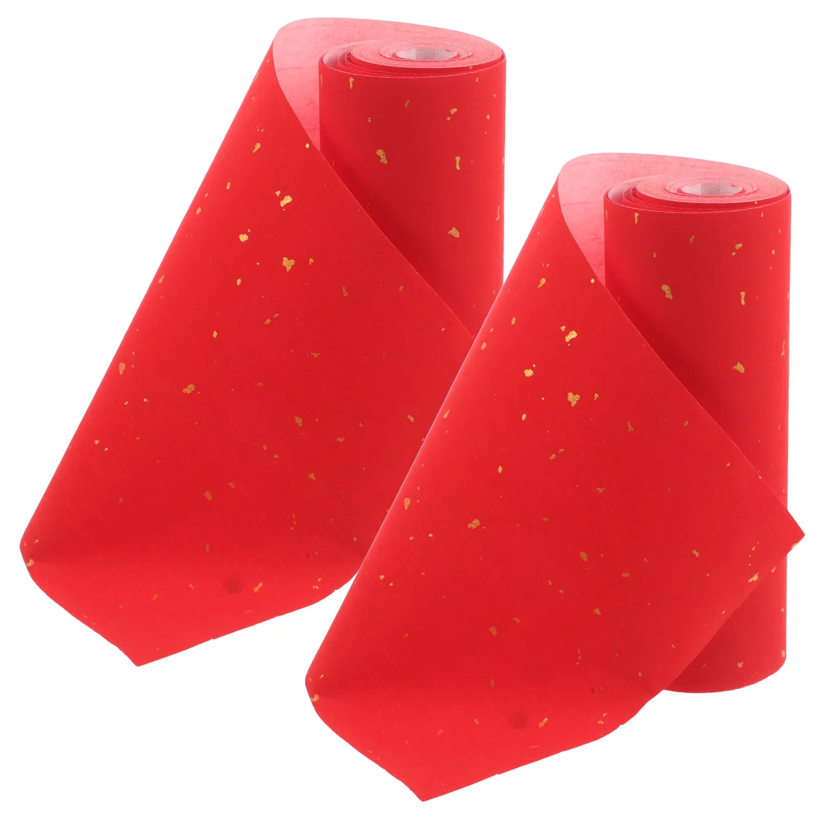 

2 Rolls 17cmx20m Thickened Xuan Paper Red Golden Spring Festival Couplet SemiRipe Texture Wedding Decorations Calligraphy Art