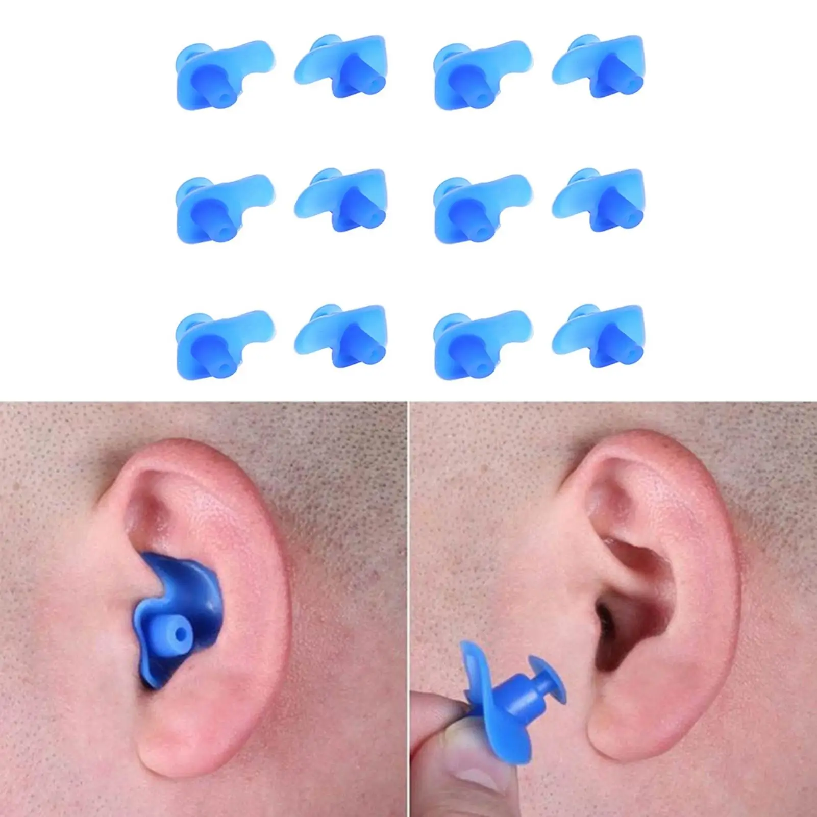 6 paia di tappi per le orecchie per sport acquatici in Silicone clip per immersioni da nuoto-accessorio per il surf antipolvere per adulti