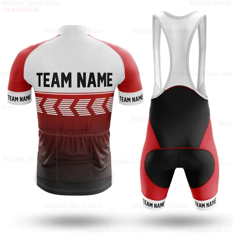 Unisex Summer Cycling Jersey Set Quick Dry Breathable Mtb Team Name Logo Custom Cycling Clothing Short Sleeves Bicycle Uniform