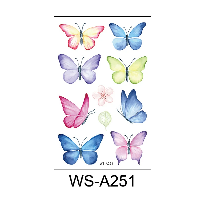 Butterfly Skin Tattoo Sticker False Tattoo Temporary Body Arm Face Makeup Tattoo Removable Butterfly Pattern Sticker