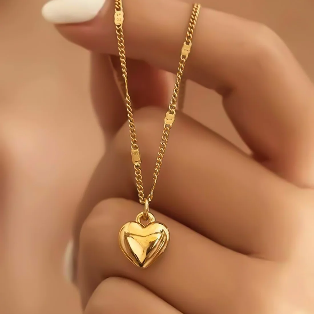Japanese and Korean jewelry, love pendant, gold-plated chain single-layer necklace female NK28280