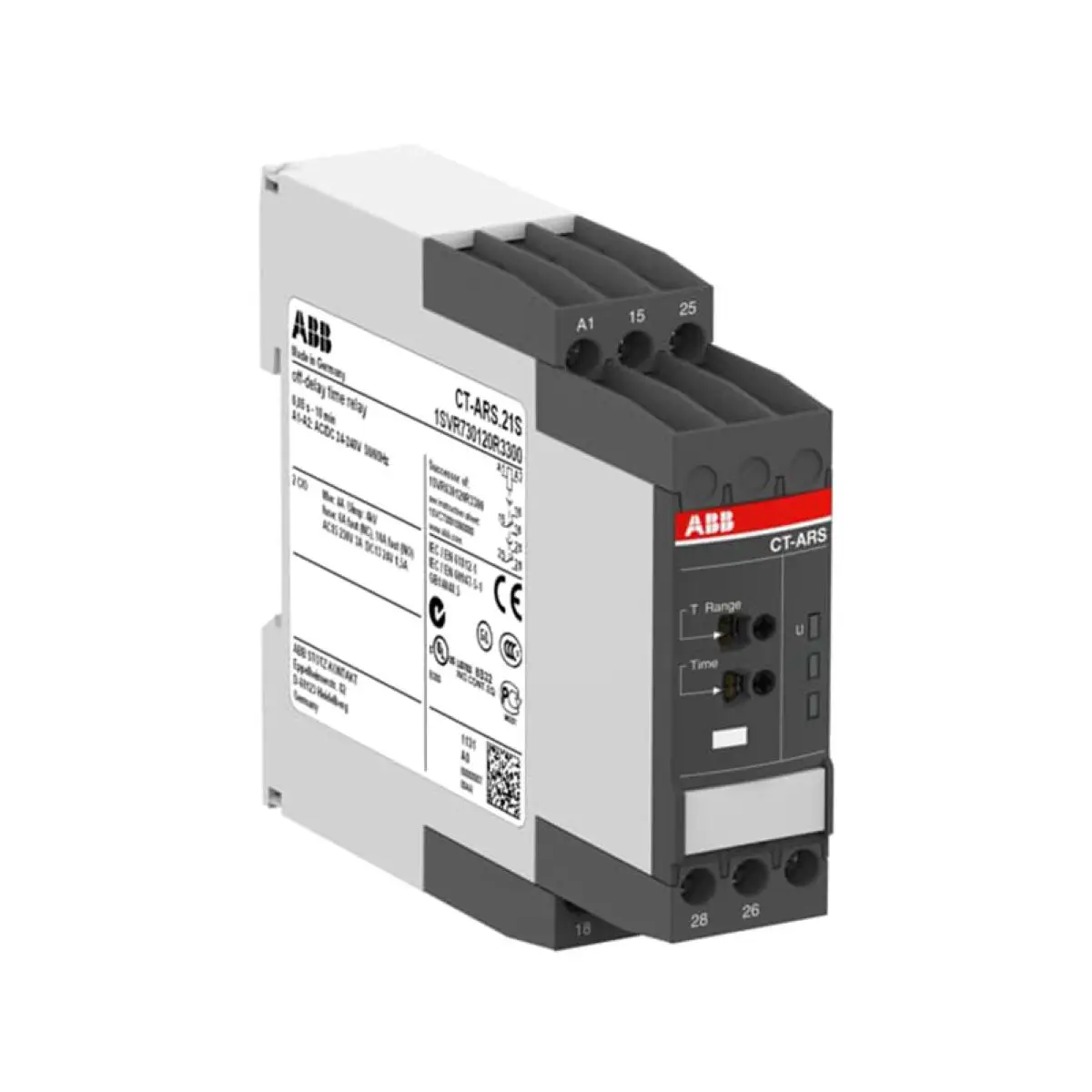 CT-ARS.21S,24-240VAC/DC,2C/O 10081747 1SVR730120R3300 Time relay, true OFF-delay 2c/o, 24-240VAC/DC