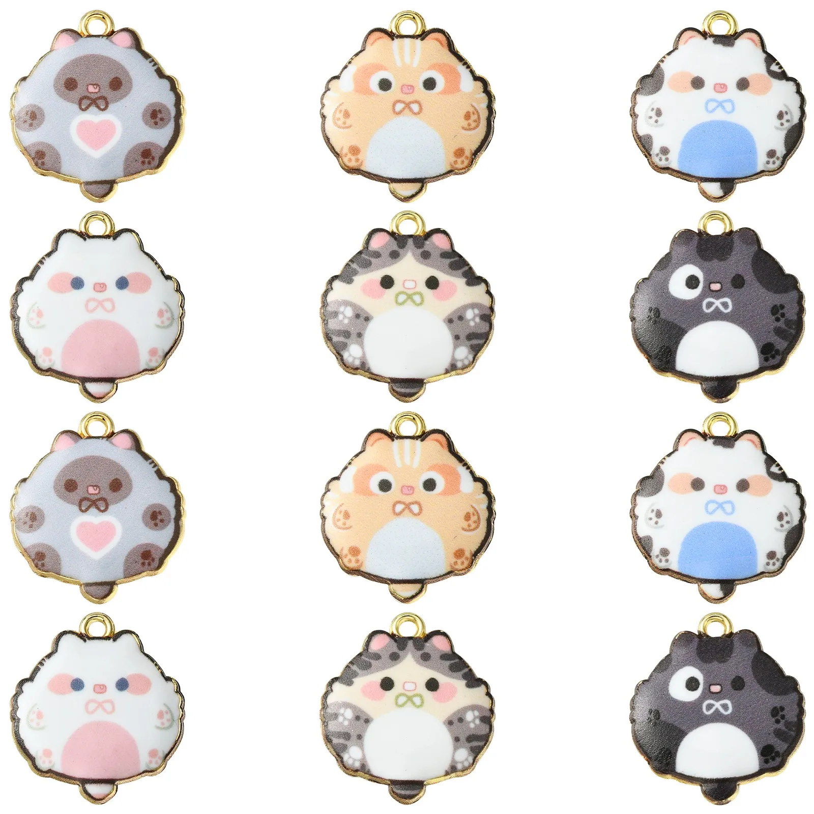 

Pandahall 30Pcs 6 Styles Enamel Cat Pendants Pet Kitten Charms Cute Animal Fat Cat Charms for DIY Crafts Bracelet Jewelry Making