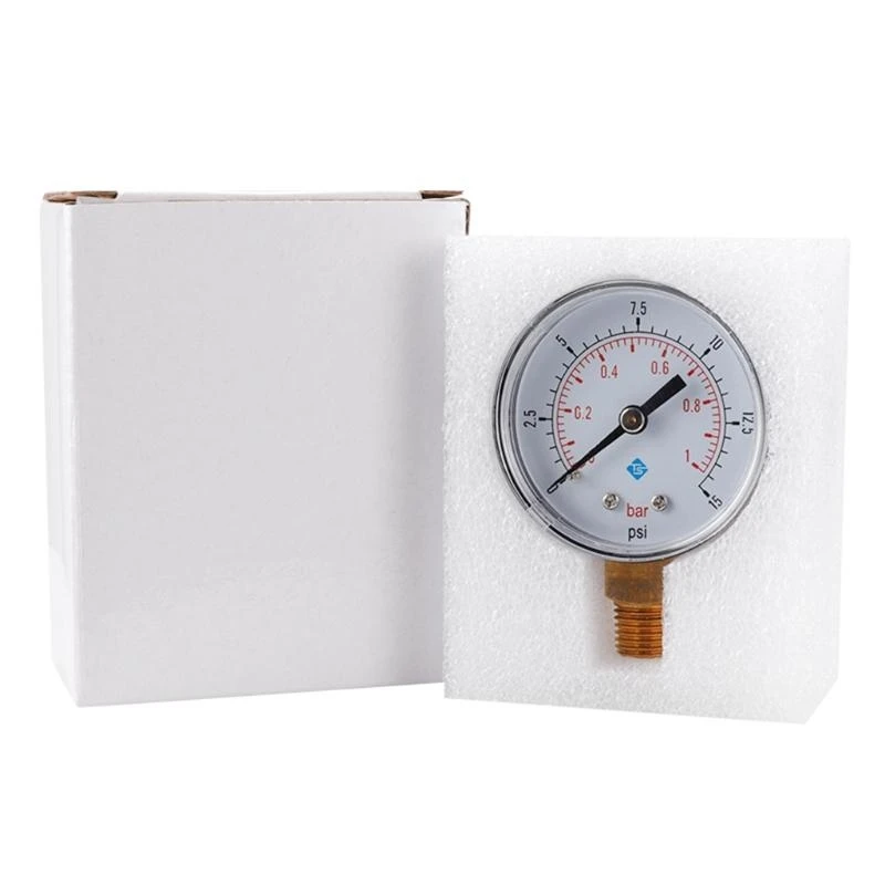 

F92B 1/4" BSPT Thread Mini Low Pressure Meter Pressure Double Scale Manometer for Air