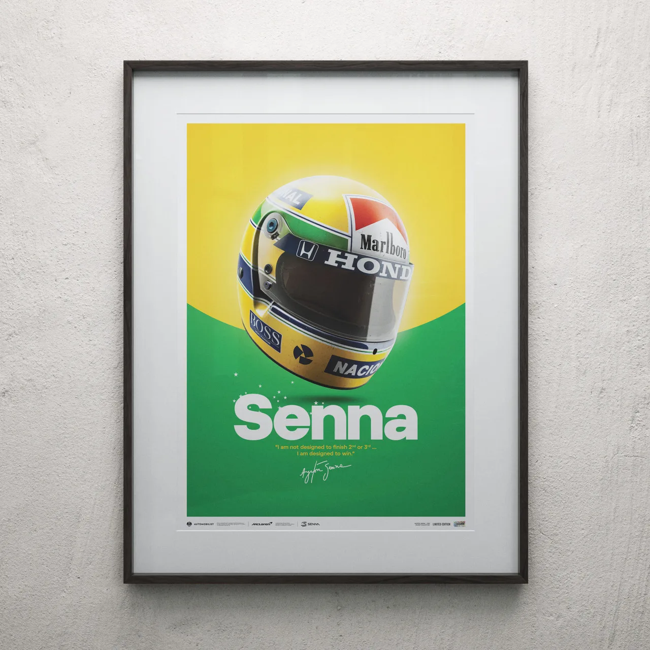 MP4/4 Ayrton Senna Helmet San Marino GP 1988 Poster Canvas Painting Prints Wall Art Pictures For Living Room Home Decoration