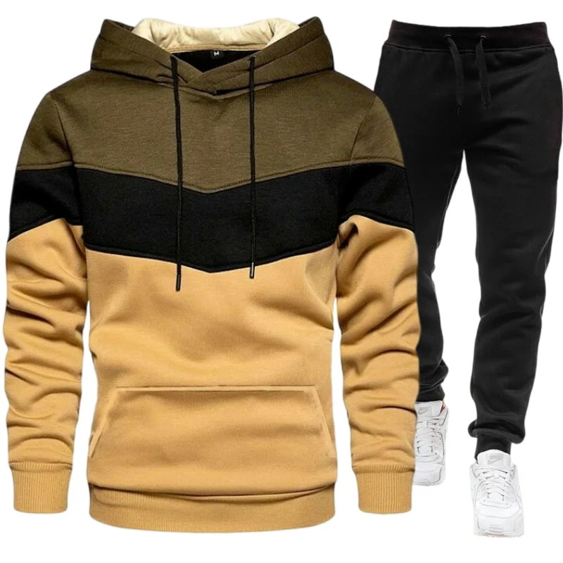 Men\'s Sets Hoodies+Pants Autumn Winter Hooded Sweatshirt Sweatpants Fashion Slim Fit Men Set Hoodie Pant Hip Hop Pullover Hoody