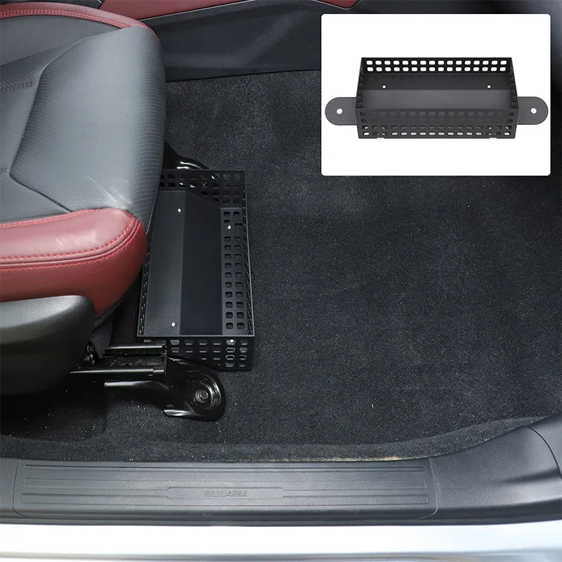 For Subaru Forester 2019-2024 front seat under-seater storage basket, aluminum alloy + carbon steel 1pcs (common left and right)