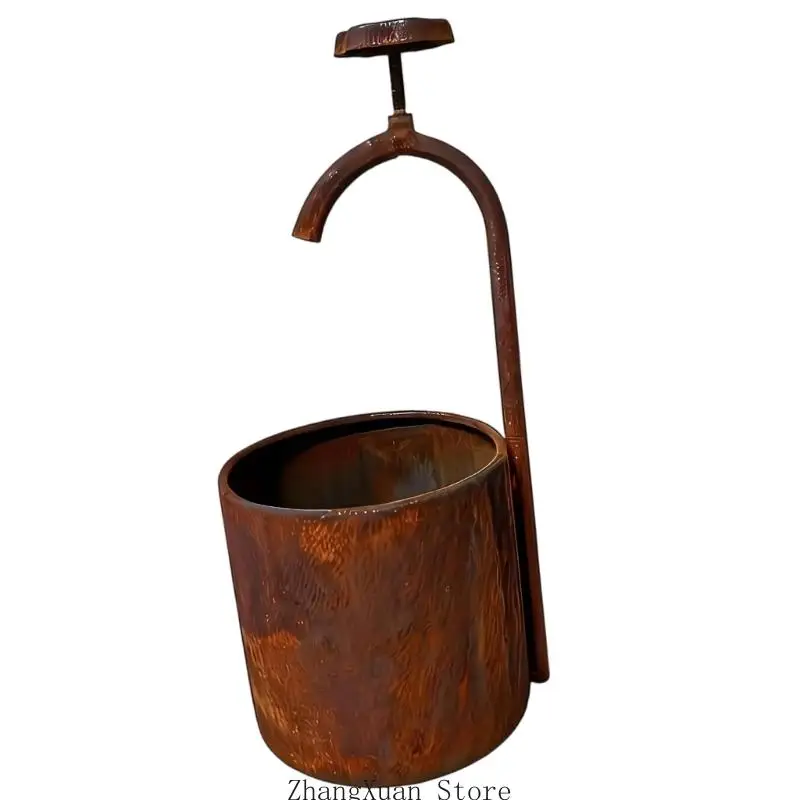 Metall-Blumentopf, antikes Brunnen-Design, Gießkanne, Pflanzgefäß, Blecheimer, perfekt für Hof- und Rasendekoration, 3 x – Detail 8