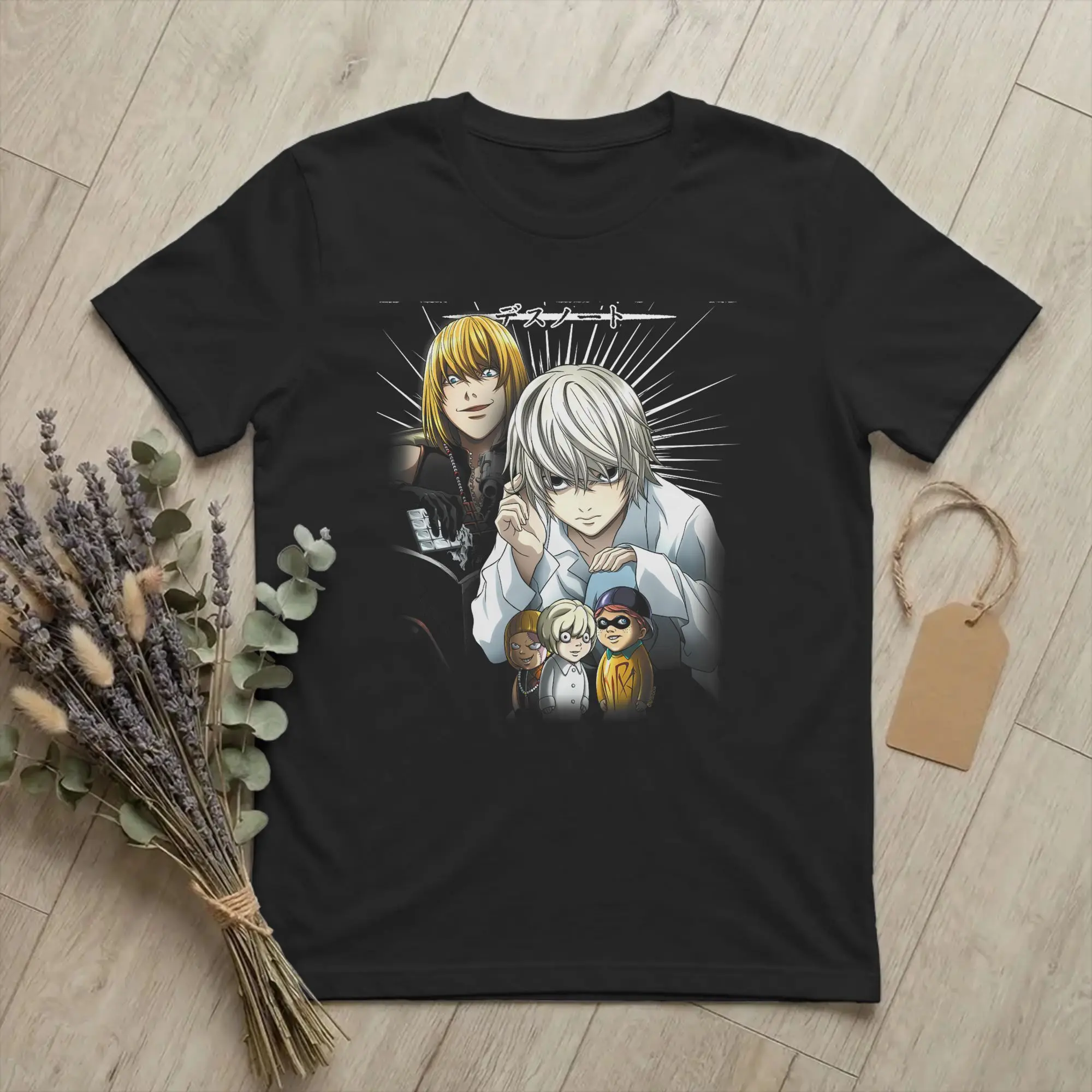 Death Note Near and Mello Anime T Shirt Men Cotton Tops Shirts Harajuku  O-neck Short Sleeve