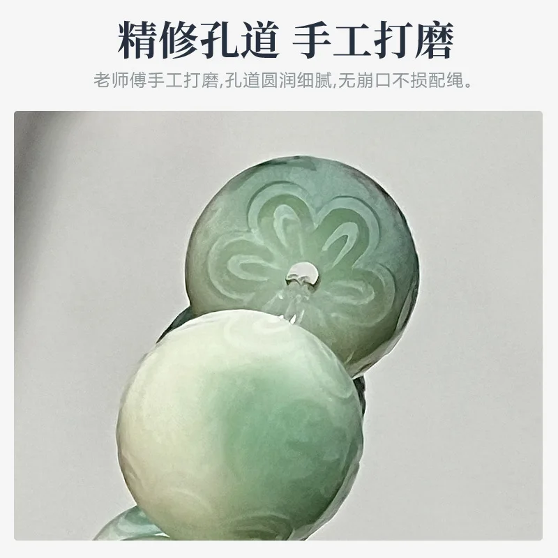 White Jade Bodhi Root Carved Six Words Motto Student Hand Toy Bracelet Female Pliable Temperament Bodhi Seed Cultural Artifact P view 3