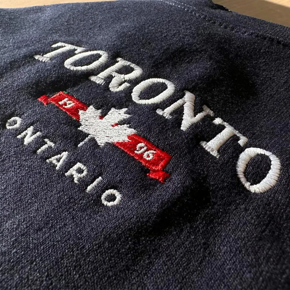 Toronto Ontario 1996 Letters Embroidered Unisex Thick Sweatshirt Loose Long Sleeve Cotton Crewneck Pullover Retro Style Sweaters