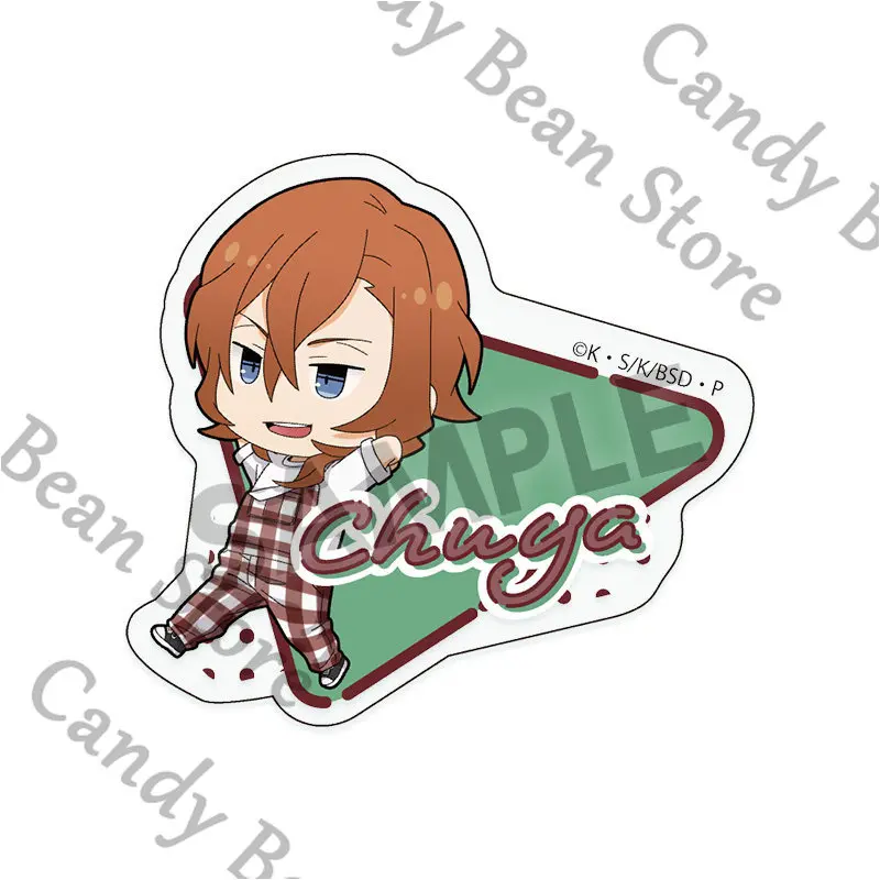 Genuine Anime ‌Bungo Stray Dogs Fyodor D Nakahara Chuya Dazai Osamu Cosplay Acrylic Name Badge Cartoon Brooch Breastpin Xmas - view 2