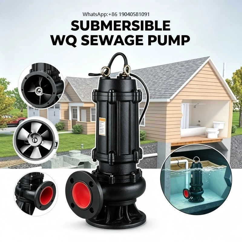 Factory Direct CE Certified Toilet and Sewage Pump Vertic Submersible with Cutter