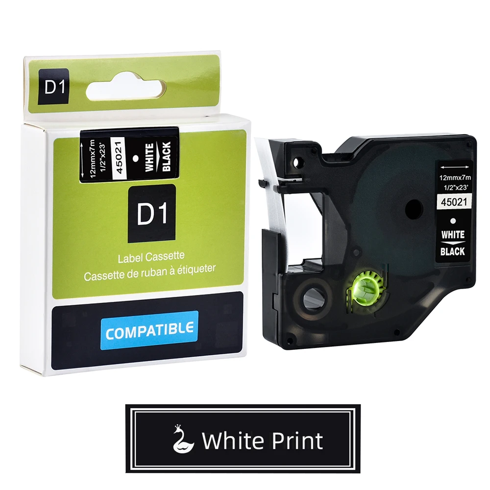 1 Stück kompatible Dymo D1 6/9/12/19/24mm Bänder 45021 40921 45811 53721 43621 für Dymo Labelmanager LM160 210D LM280 PNP