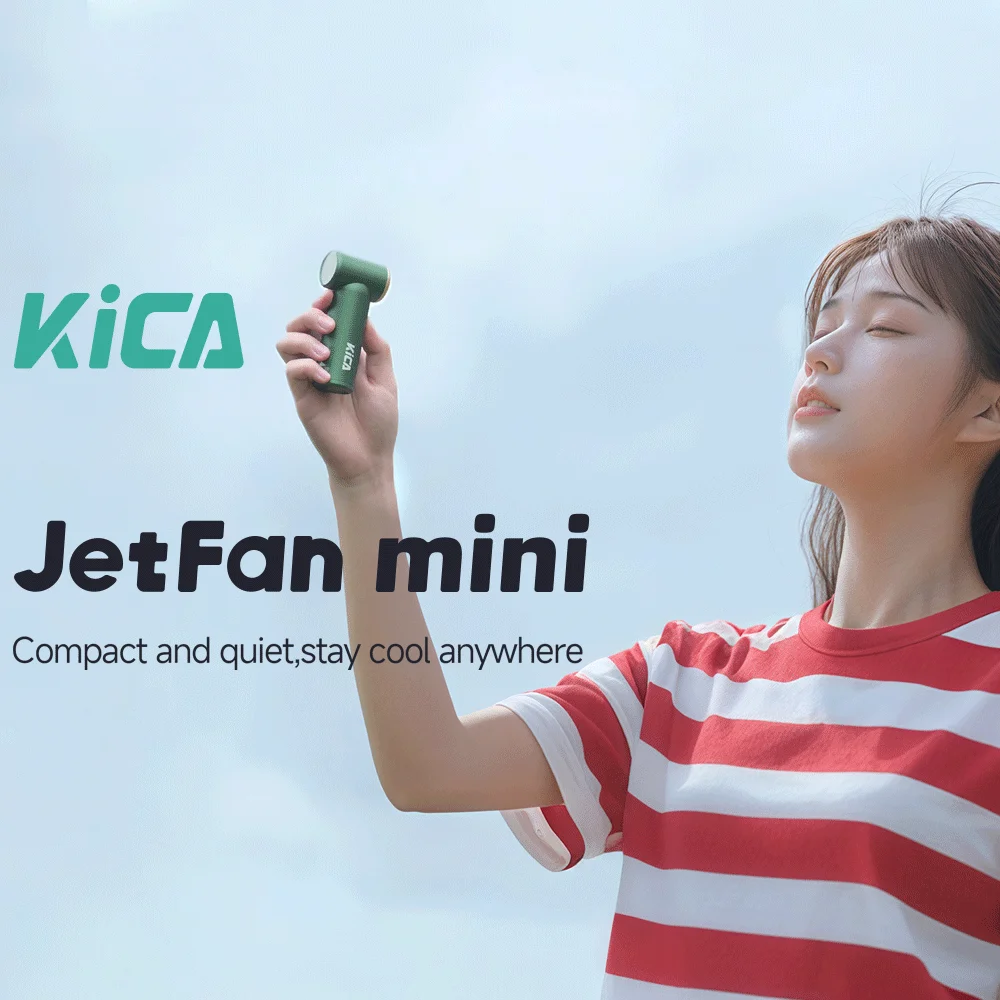 KICA 3000mAh Mini Turbo Jet Fan Turbine Outdoor Jet Brushless Motor Portable Handheld Fan Cooling Appliance Blower